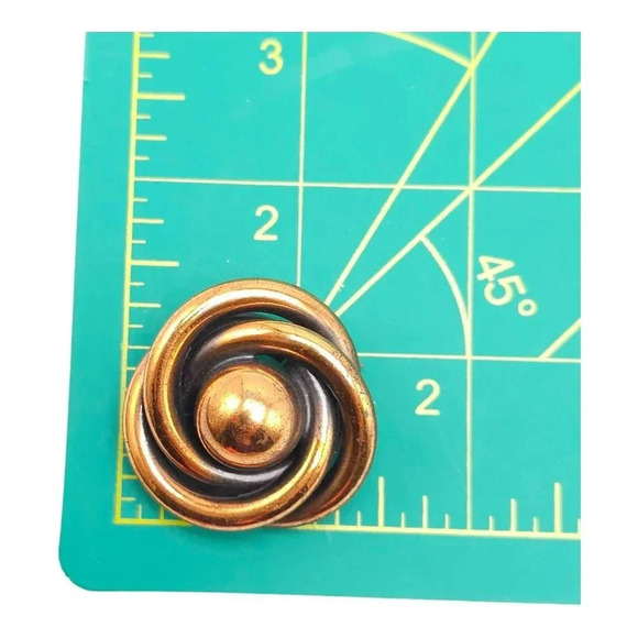 Infinity Twisted Knot Copper Mid Century Brooch Pin Vintage - Picture 4 of 4